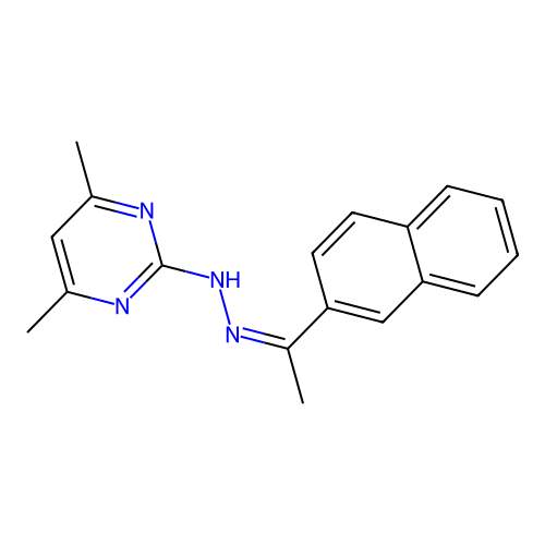 4,6-dimethyl-2-{(2Z)-2-[1-(naphthalen-2-yl)ethylidene]hydrazinyl}pyrimidine structure