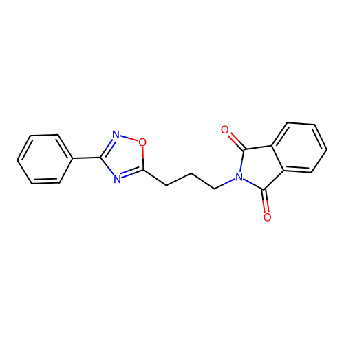 2-[3-(3-Phenyl-[1,2,4]oxadiazol-5-yl)-propyl]-isoindole-1,3-dione structure