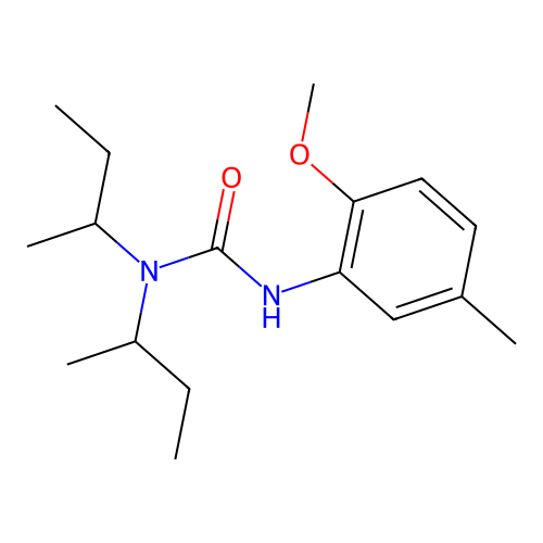 1,1-Dibutan-2-yl-3-(2-methoxy-5-methylphenyl)urea structure