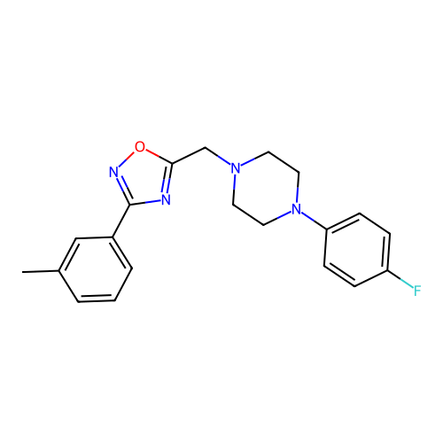 1-(4-Fluorophenyl)-4-{[3-(3-methylphenyl)-1,2,4-oxadiazol-5-yl]methyl}piperazine structure