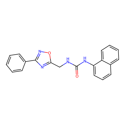 1-Naphthalen-1-yl-3-[(3-phenyl-1,2,4-oxadiazol-5-yl)methyl]urea structure