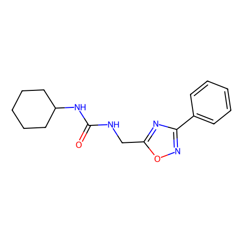 1-Cyclohexyl-3-[(3-phenyl-1,2,4-oxadiazol-5-yl)methyl]urea structure