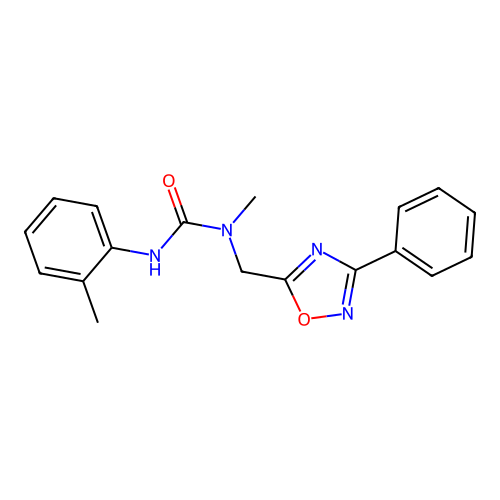 1-Methyl-3-(2-methylphenyl)-1-[(3-phenyl-1,2,4-oxadiazol-5-yl)methyl]urea structure