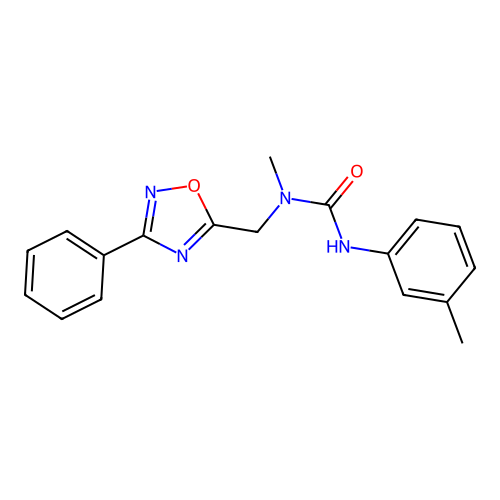 1-Methyl-3-(3-methylphenyl)-1-[(3-phenyl-1,2,4-oxadiazol-5-yl)methyl]urea structure