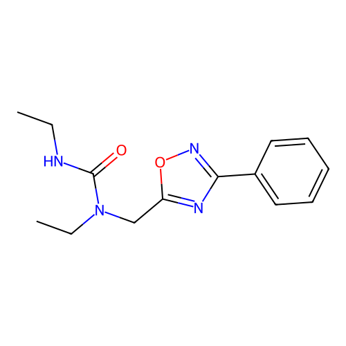 1,3-Diethyl-1-[(3-phenyl-1,2,4-oxadiazol-5-yl)methyl]urea structure