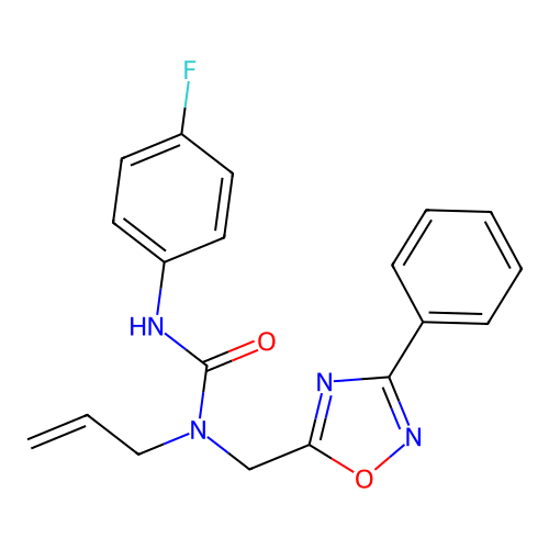 3-(4-Fluorophenyl)-1-[(3-phenyl-1,2,4-oxadiazol-5-yl)methyl]-1-prop-2-enylurea structure