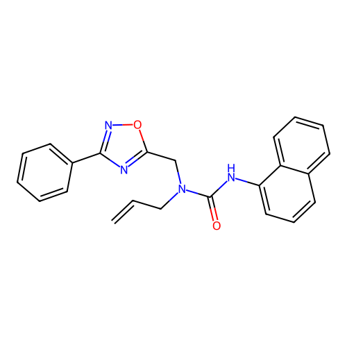 3-Naphthalen-1-yl-1-[(3-phenyl-1,2,4-oxadiazol-5-yl)methyl]-1-prop-2-enylurea structure