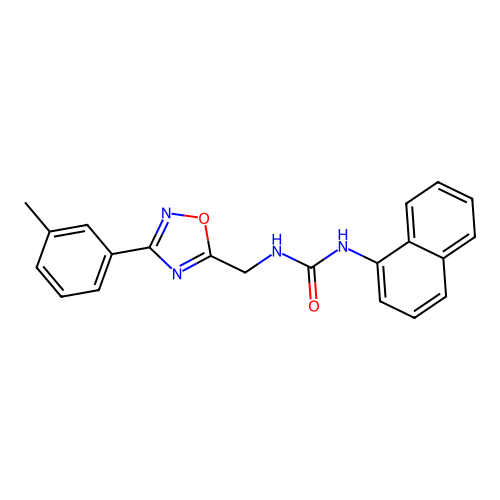 1-[[3-(3-Methylphenyl)-1,2,4-oxadiazol-5-yl]methyl]-3-naphthalen-1-ylurea structure