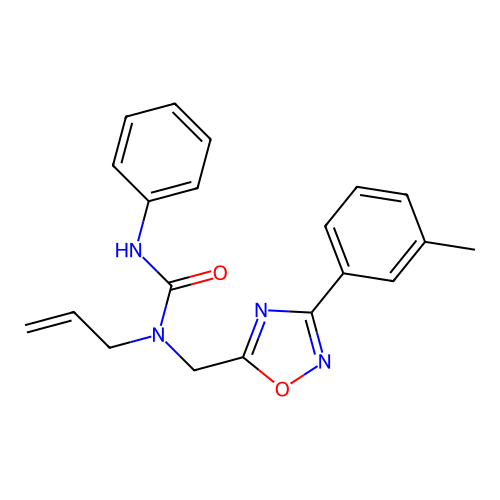 1-[[3-(3-Methylphenyl)-1,2,4-oxadiazol-5-yl]methyl]-3-phenyl-1-prop-2-enylurea structure