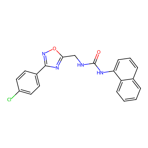 1-{[3-(4-Chlorophenyl)-1,2,4-oxadiazol-5-yl]methyl}-3-naphthalen-1-ylurea structure