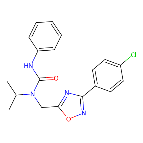 1-[[3-(4-Chlorophenyl)-1,2,4-oxadiazol-5-yl]methyl]-3-phenyl-1-propan-2-ylurea structure