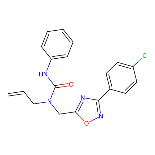1-[[3-(4-Chlorophenyl)-1,2,4-oxadiazol-5-yl]methyl]-3-phenyl-1-prop-2-enylurea structure
