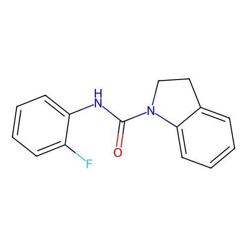 N-(2-fluorophenyl)-2,3-dihydroindole-1-carboxamide structure