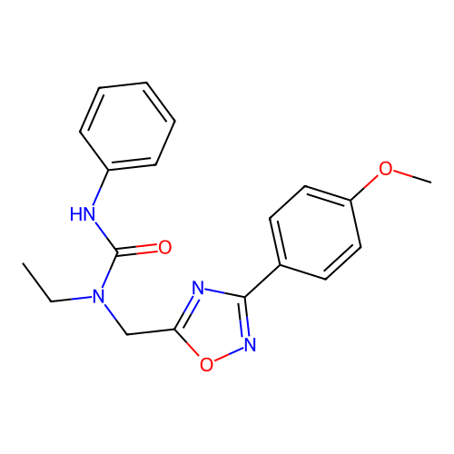 1-Ethyl-1-[[3-(4-methoxyphenyl)-1,2,4-oxadiazol-5-yl]methyl]-3-phenylurea structure