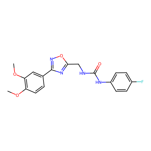 1-[[3-(3,4-Dimethoxyphenyl)-1,2,4-oxadiazol-5-yl]methyl]-3-(4-fluorophenyl)urea structure