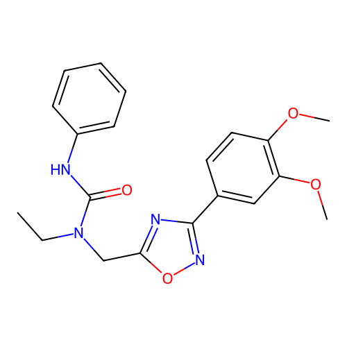 1-[[3-(3,4-Dimethoxyphenyl)-1,2,4-oxadiazol-5-yl]methyl]-1-ethyl-3-phenylurea structure