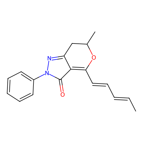 6-methyl-4-[(1E,3E)-penta-1,3-dienyl]-2-phenyl-6,7-dihydropy structure
