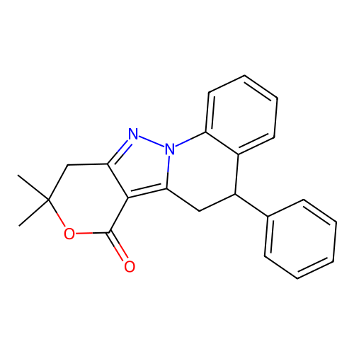 14,14-Dimethyl-8-phenyl-13-oxa-1,17-diazatetracyclo[8.7.0.02,7.011,16]heptadeca-2,4,6,10,16-pentaen-12-one structure