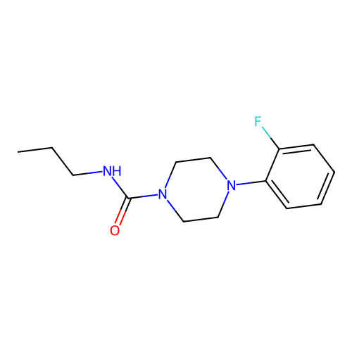 4-(2-fluorophenyl)-N-propylpiperazine-1-carboxamide structure