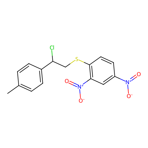 Benzene, 1-[[2-chloro-2-(4-methylphenyl)ethyl]thio]-2,4-dinitro- structure