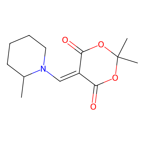 2,2-Dimethyl-5-[(2-methylpiperidin-1-yl)methylidene]-1,3-dioxane-4,6-dione structure