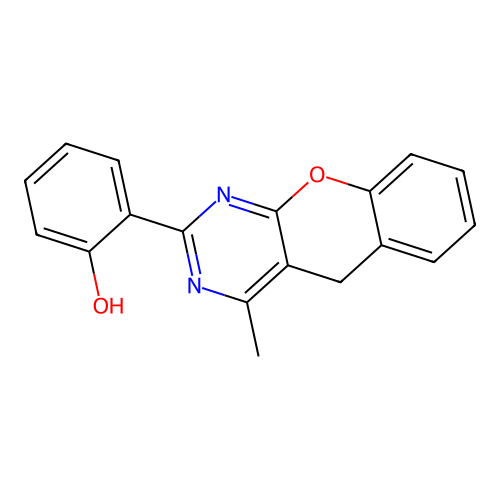 Phenol, 2-(4-methyl-5H-[1]benzopyrano[2,3-d]pyrimidin-2-yl)- structure