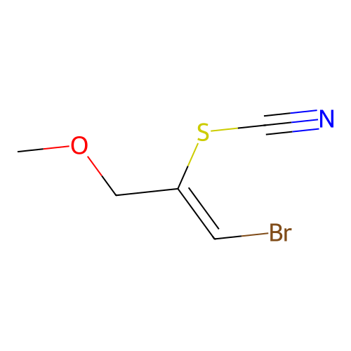 Thiocyanic acid, 2-bromo-1-(methoxymethyl)ethenyl ester structure