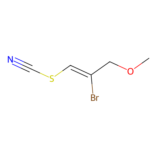 Thiocyanic acid, 2-bromo-3-methoxy-1-propenyl ester structure