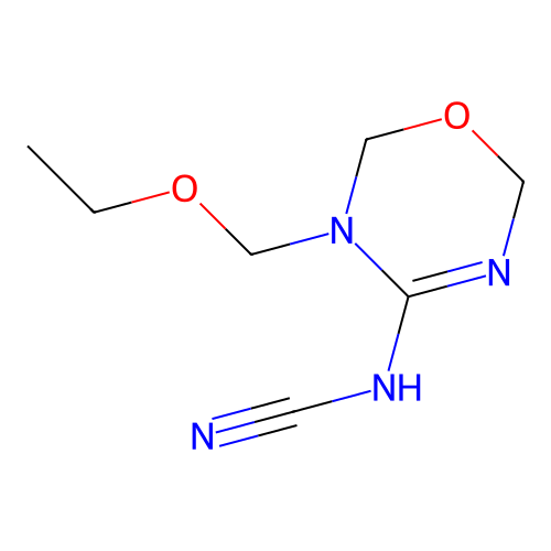 [3-(Ethoxymethyl)-2,6-dihydro-1,3,5-oxadiazin-4-yl]cyanamide structure