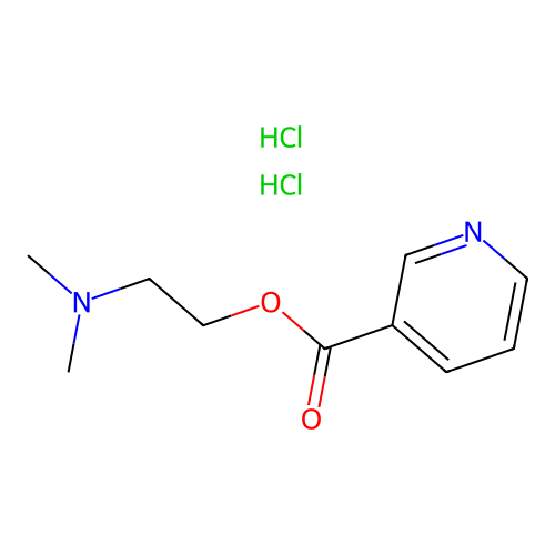 3-Pyridinecarboxylic acid, 2-(dimethylamino)ethyl ester, dihydrochloride structure