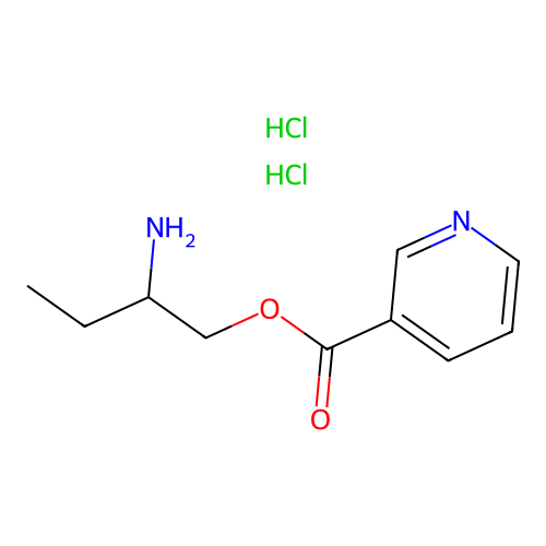 2-Aminobutyl pyridine-3-carboxylate--hydrogen chloride (1/2) structure