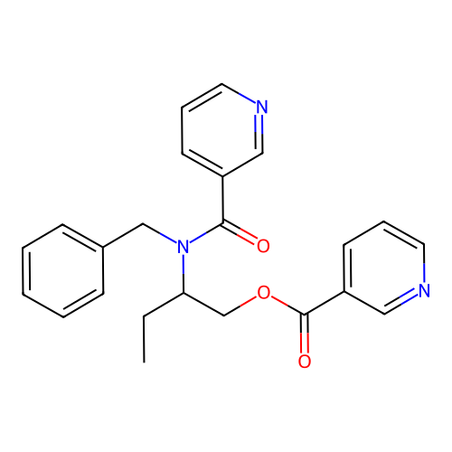 2-((Phenylmethyl)(3-pyridinylcarbonyl)amino)butyl 3-pyridinecarboxylate structure