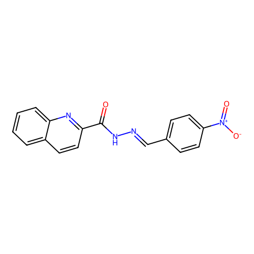 N'-[(E)-(4-nitrophenyl)methylidene]quinoline-2-carbohydrazide structure