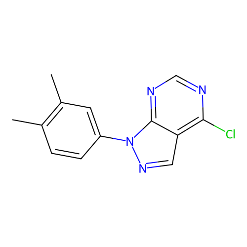 4-chloro-1-(3,4-dimethylphenyl)-1H-pyrazolo[3,4-d]pyrimidine structure