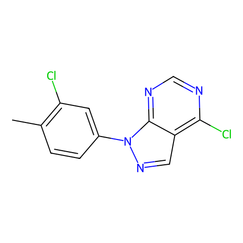 4-chloro-1-(3-chloro-4-methylphenyl)-1H-pyrazolo[3,4-d]pyrimidine structure