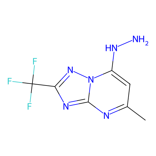 7-Hydrazinyl-5-methyl-2-(trifluoromethyl)-[1,2,4]triazolo[1,5-a]pyrimidine structure