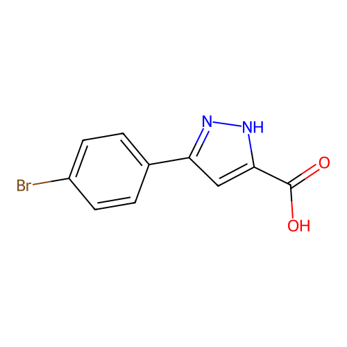 3-(4-Bromophenyl)-1H-pyrazole-5-carboxylic acid structure