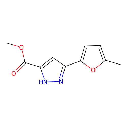 methyl 3-(5-methylfuran-2-yl)-1H-pyrazole-5-carboxylate structure