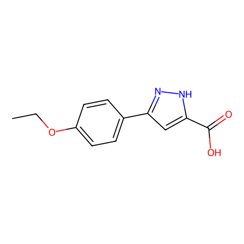 5-(4-ethoxyphenyl)-1H-pyrazole-3-carboxylic acid structure