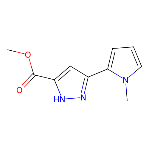 methyl 3-(1-methyl-1H-pyrrol-2-yl)-1H-pyrazole-5-carboxylate structure