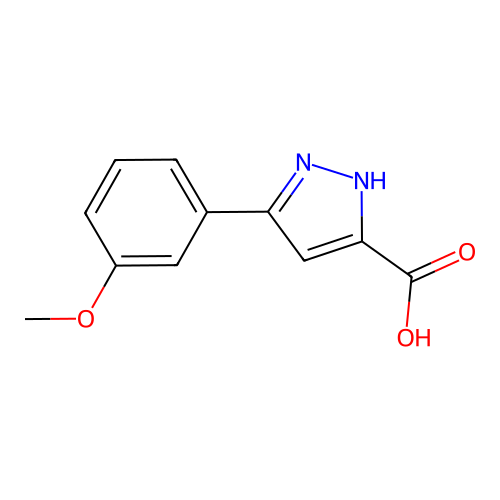 3-(3-methoxyphenyl)-1H-pyrazole-5-carboxylic acid structure