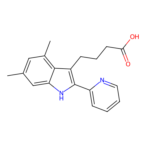 4-(4,6-dimethyl-2-pyridin-2-yl-1H-indol-3-yl)butanoic Acid structure