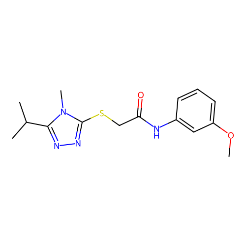 N-(3-methoxyphenyl)-2-[(4-methyl-5-propan-2-yl-1,2,4-triazol-3-yl)sulfanyl]acetamide structure