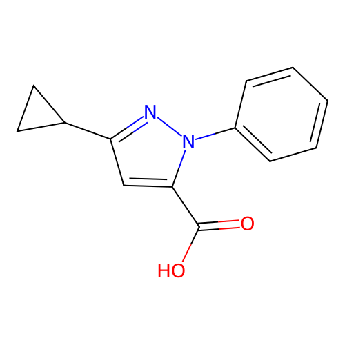 3-cyclopropyl-1-phenyl-1H-pyrazole-5-carboxylic acid structure