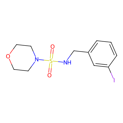 N-[(3-iodophenyl)methyl]morpholine-4-sulfonamide structure