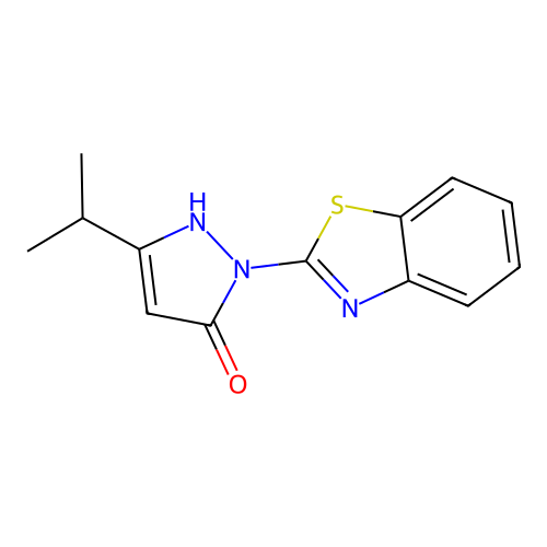 1-(1,3-benzothiazol-2-yl)-3-(propan-2-yl)-1H-pyrazol-5-ol structure