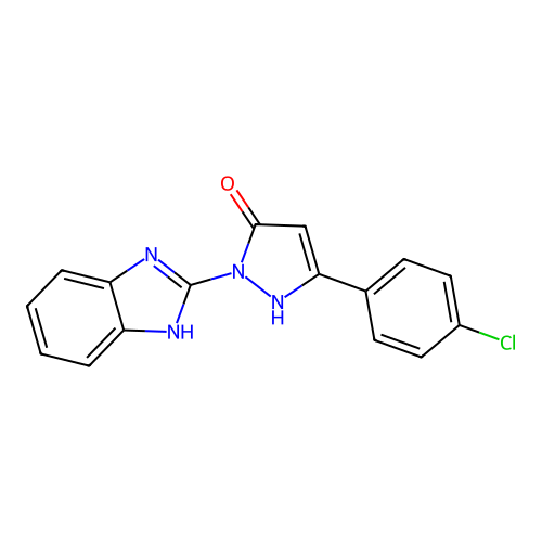 1-(1H-benzimidazol-2-yl)-3-(4-chlorophenyl)-1H-pyrazol-5-ol structure