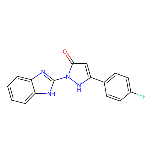 1-(1H-benzimidazol-2-yl)-3-(4-fluorophenyl)-1H-pyrazol-5-ol structure