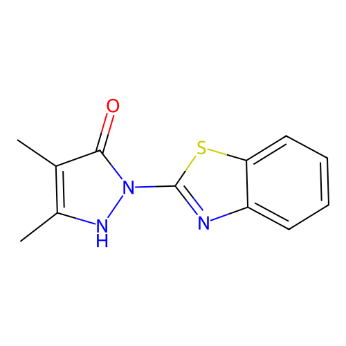 1-(1,3-benzothiazol-2-yl)-3,4-dimethyl-1H-pyrazol-5-ol structure