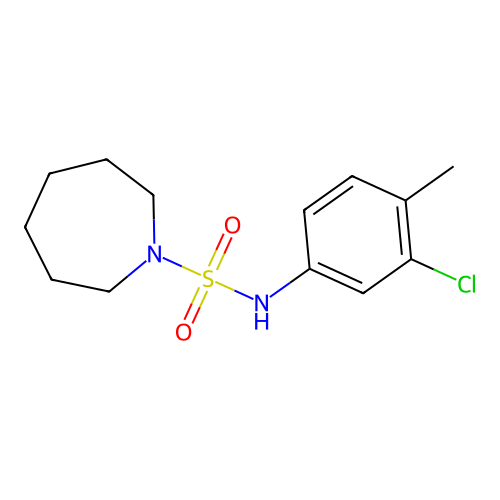 N-(3-chloro-4-methylphenyl)azepane-1-sulfonamide structure